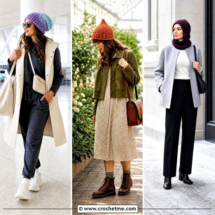 35 Cute Crochet Beanies Outfit Ideas for Playful Winter Style