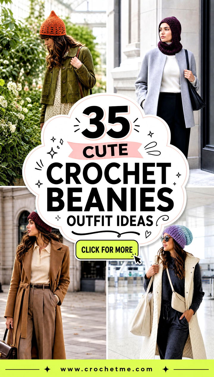 35 cute crochet beanies outfit ideas - 35 cute crochet beanies outfit ideas