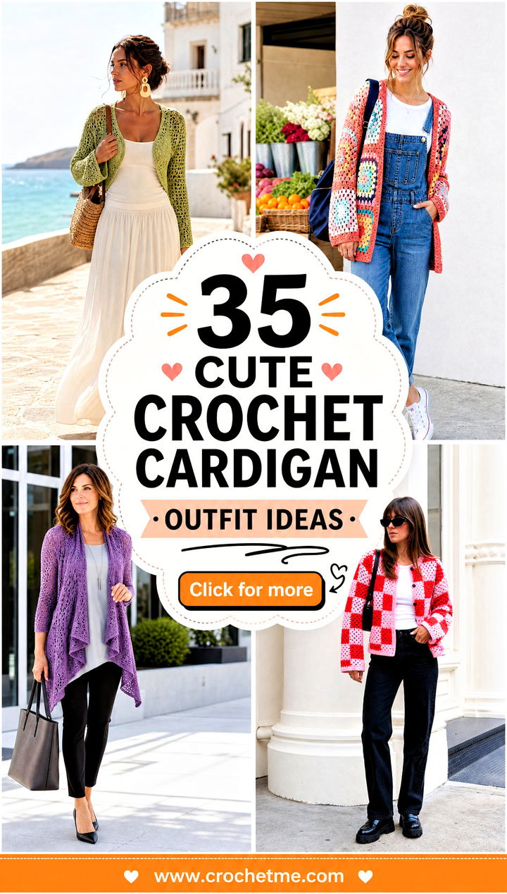35 cute crochet cardigan outfit ideas - 35 cute crochet cardigan outfit ideas