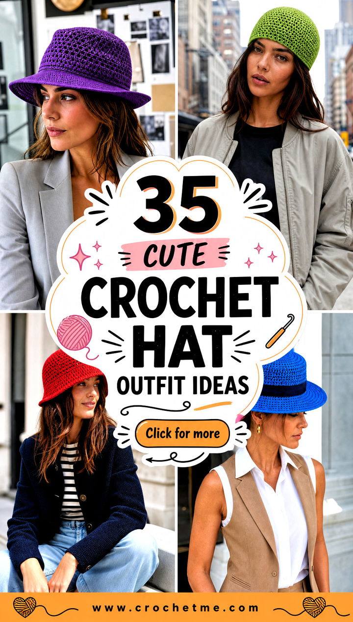 35 cute crochet hat outfit ideas - 35 cute crochet hat outfit ideas