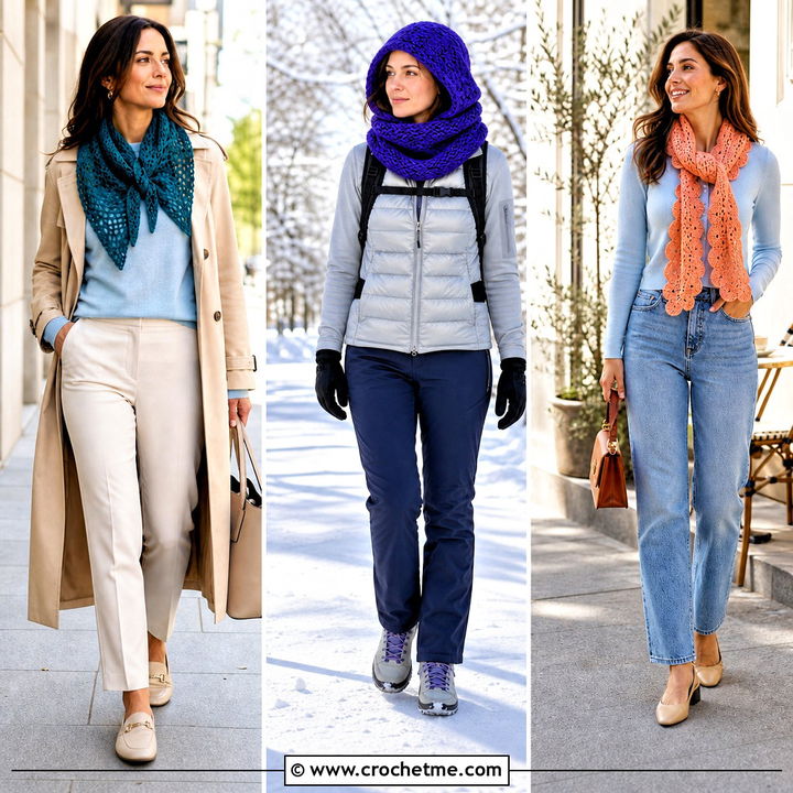 35 Cute Crochet Scarf Outfit Ideas for Cozy Winter Looks