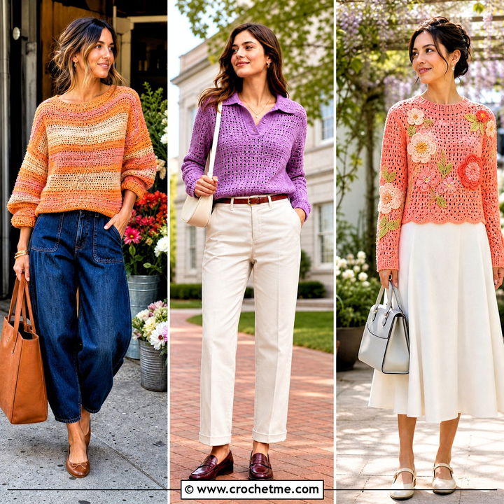 35 Cute Crochet Sweaters Outfit Ideas for Cozy Layered Looks