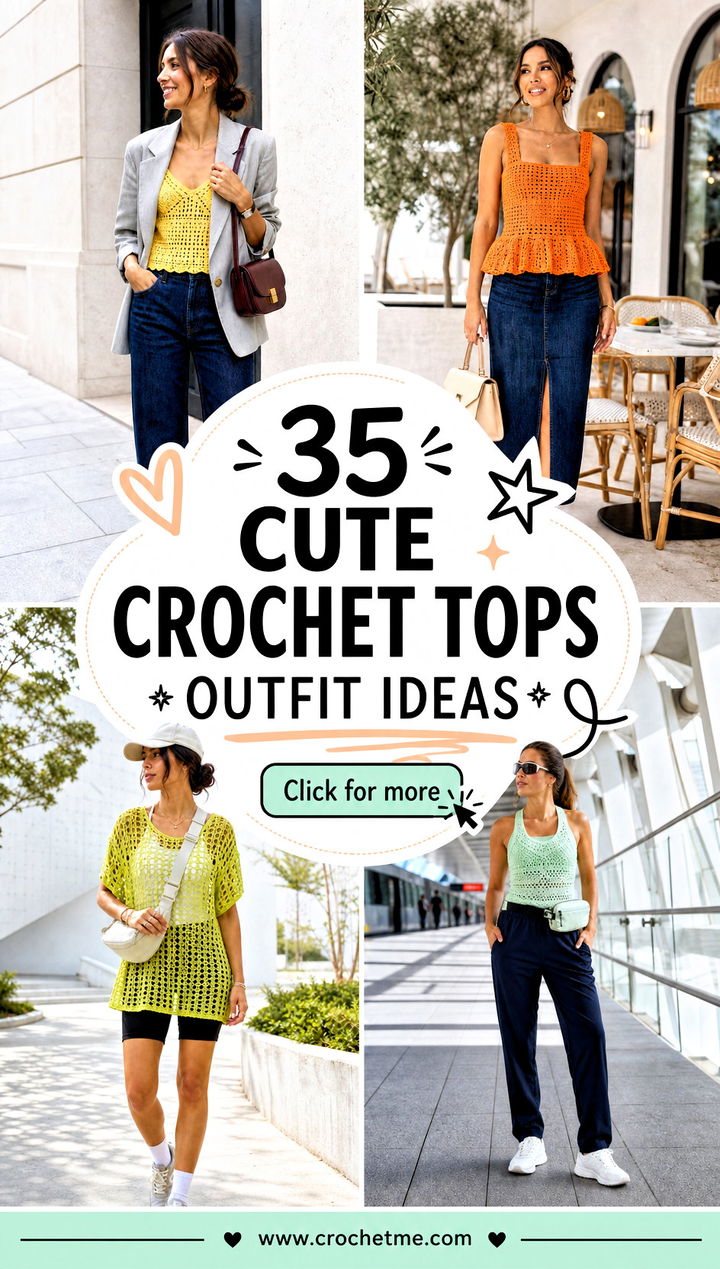 35 cute crochet tops outfit ideas - 35 cute crochet tops outfit ideas