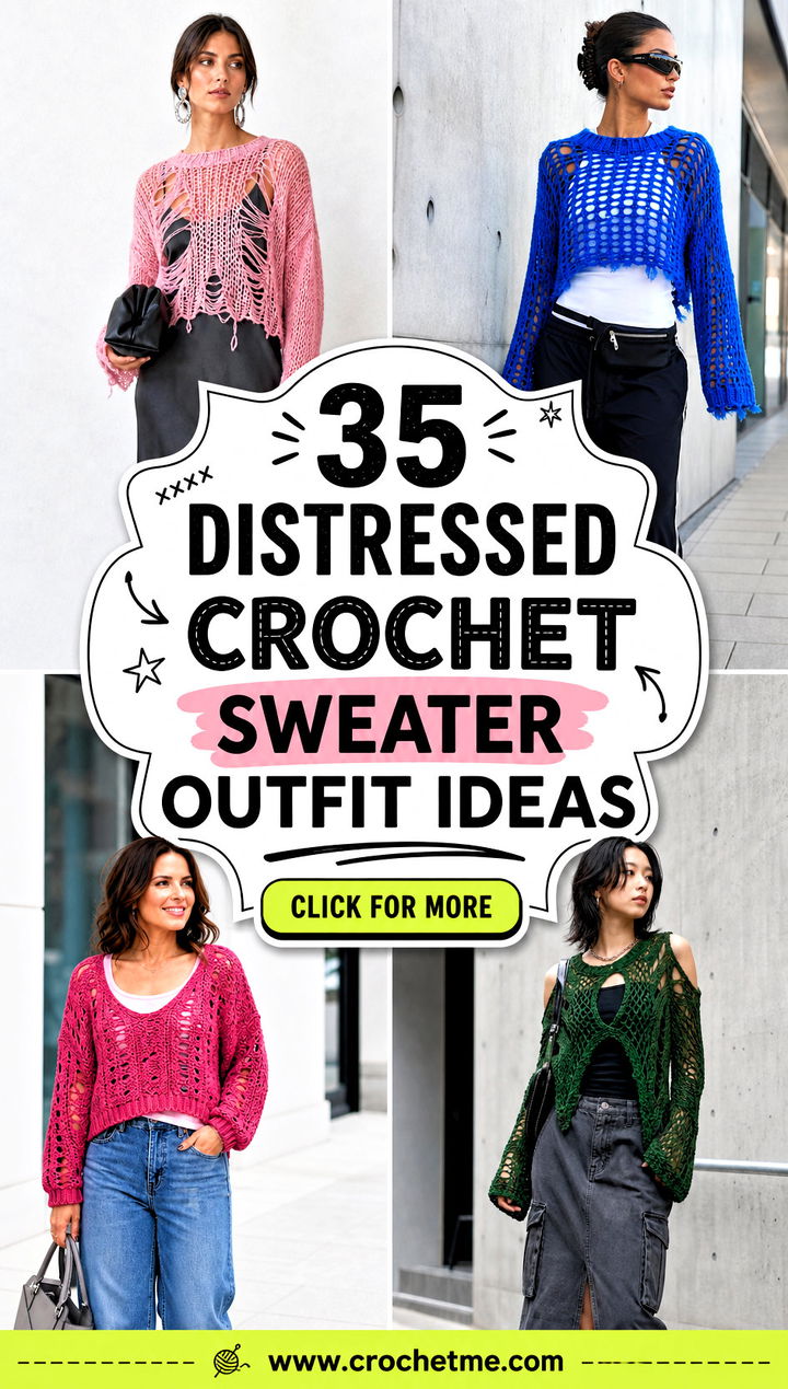 35 distressed crochet sweater outfit ideas - 35 distressed crochet sweater outfit ideas