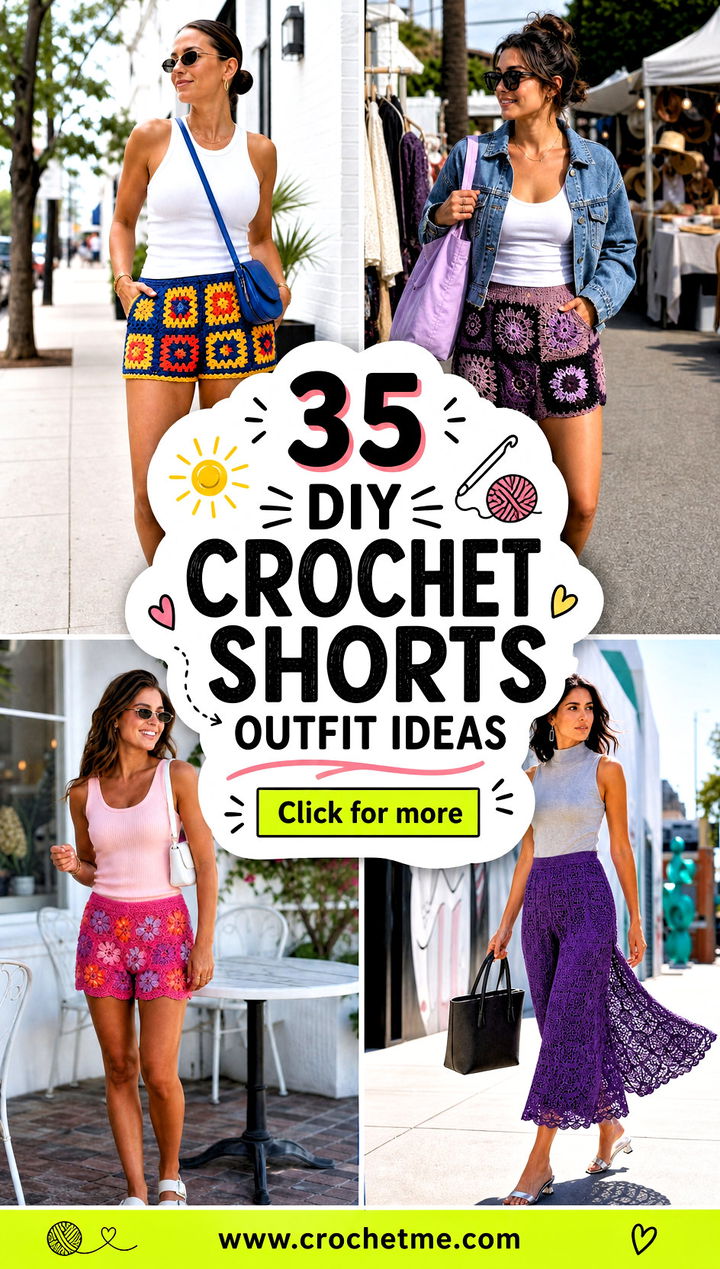 35 diy crochet shorts outfit ideas - 35 diy crochet shorts outfit ideas