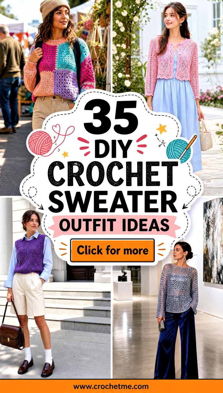 35 diy crochet sweater outfit ideas - 35 diy crochet sweater outfit ideas