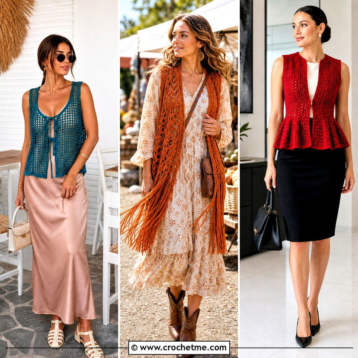 35 DIY Crochet Vest Outfit Ideas for Easy Layered Looks