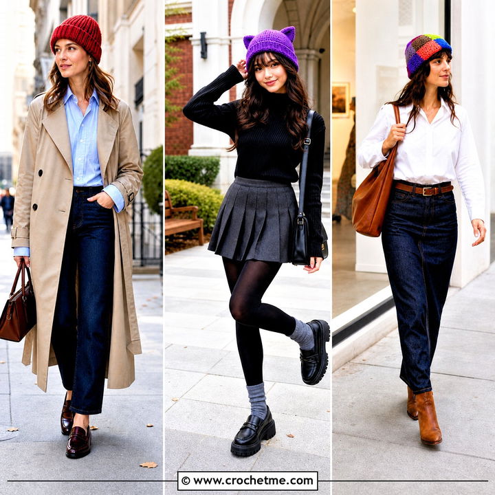 35 Easy Crochet Beanie Womens Outfit Ideas for Winter Style