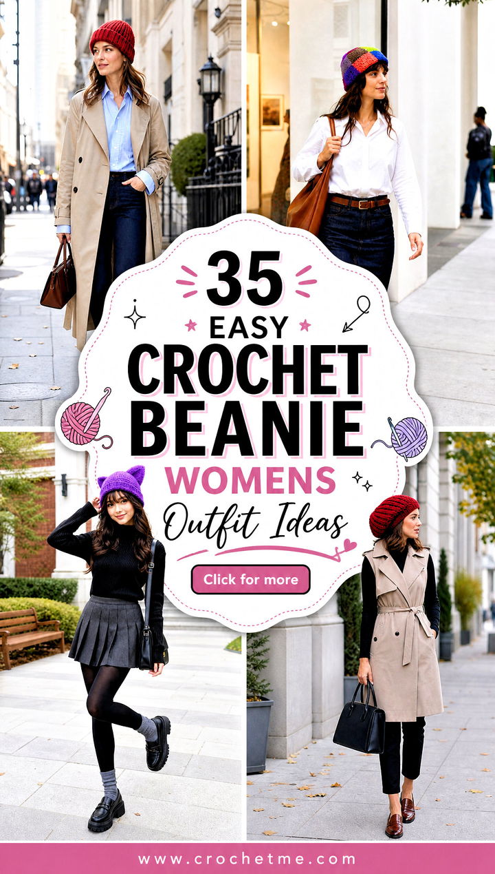 35 easy crochet beanie womens outfit ideas - 35 easy crochet beanie womens outfit ideas