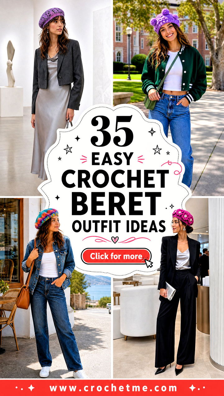 35 easy crochet beret outfit ideas - 35 easy crochet beret outfit ideas