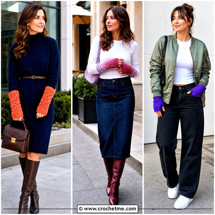 35 Easy Crochet Fingerless Gloves Outfit Ideas for Cozy Style