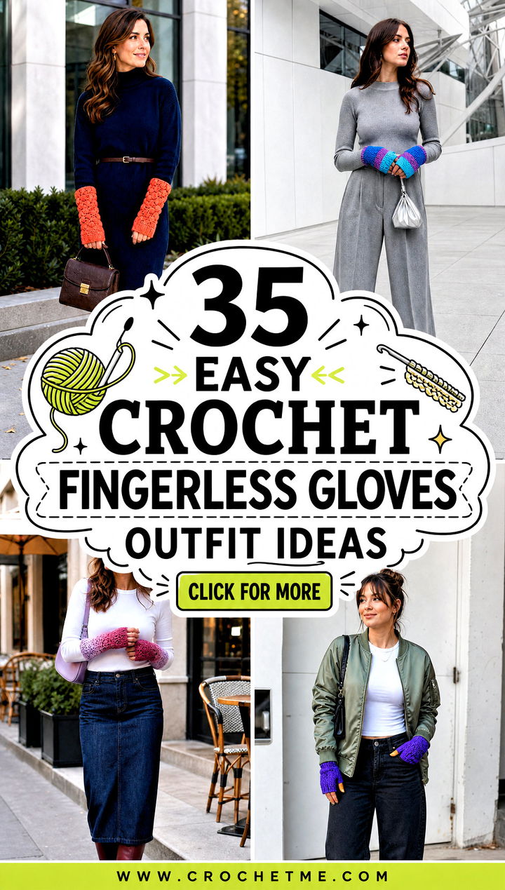35 easy crochet fingerless gloves outfit ideas - 35 easy crochet fingerless gloves outfit ideas