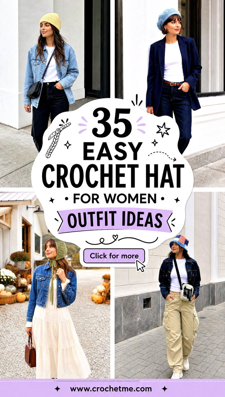 35 easy crochet hat for women outfit ideas - 35 easy crochet hat for women outfit ideas