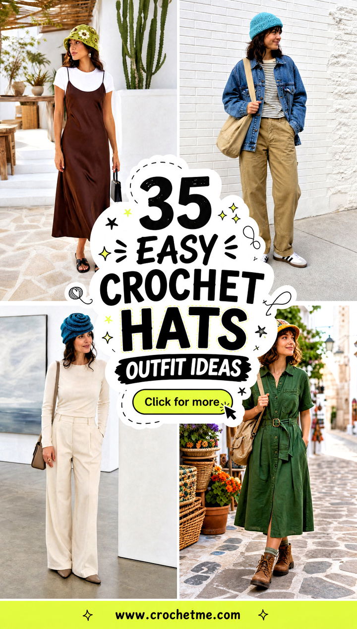 35 easy crochet hats outfit ideas - 35 easy crochet hats outfit ideas
