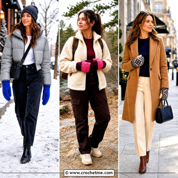 35 Easy Crochet Mittens Outfit Ideas for Cozy Winter Style