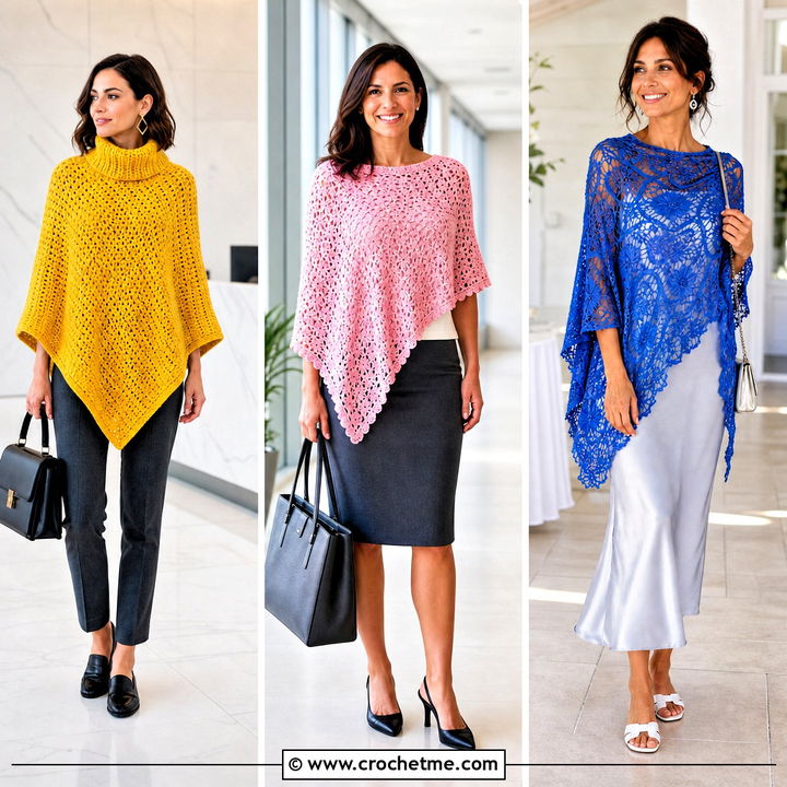 35 Easy Crochet Poncho Woman Outfit Ideas for Chic Layering