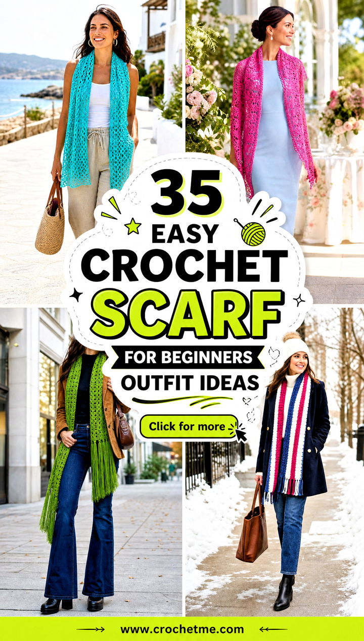 35 easy crochet scarf for beginners outfit ideas - 35 easy crochet scarf for beginners outfit ideas
