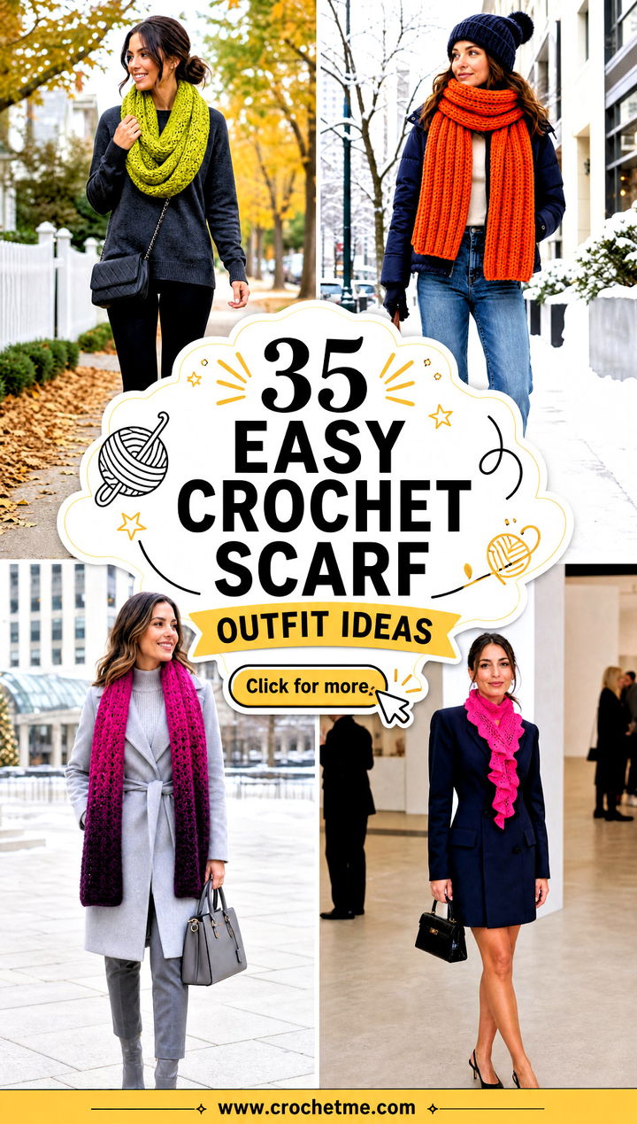 35 easy crochet scarf outfit ideas - 35 easy crochet scarf outfit ideas