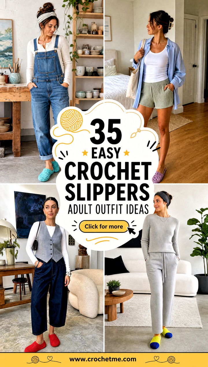 35 easy crochet slippers adult outfit ideas - 35 easy crochet slippers adult outfit ideas