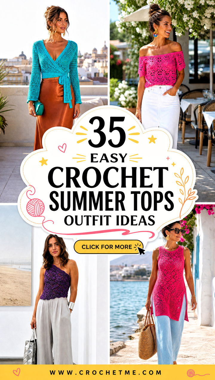 35 easy crochet summer tops outfit ideas - 35 easy crochet summer tops outfit ideas