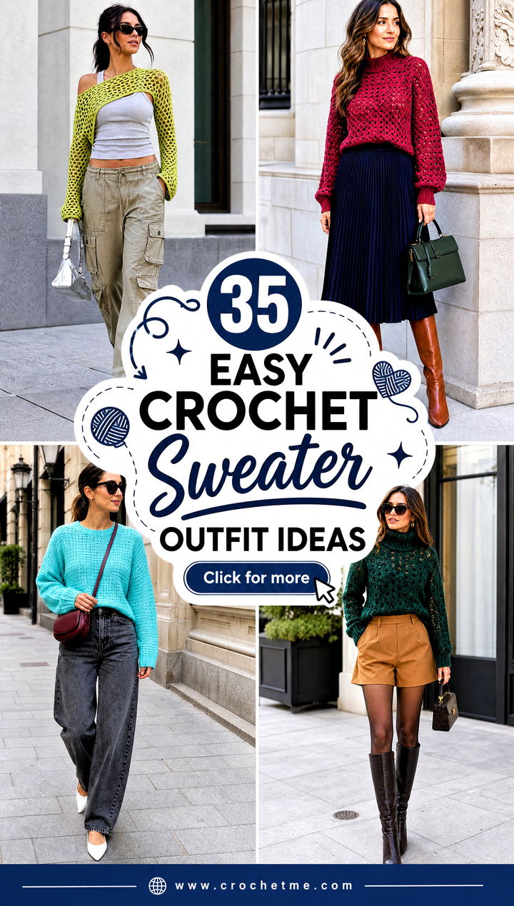 35 easy crochet sweater outfit ideas - 35 easy crochet sweater outfit ideas
