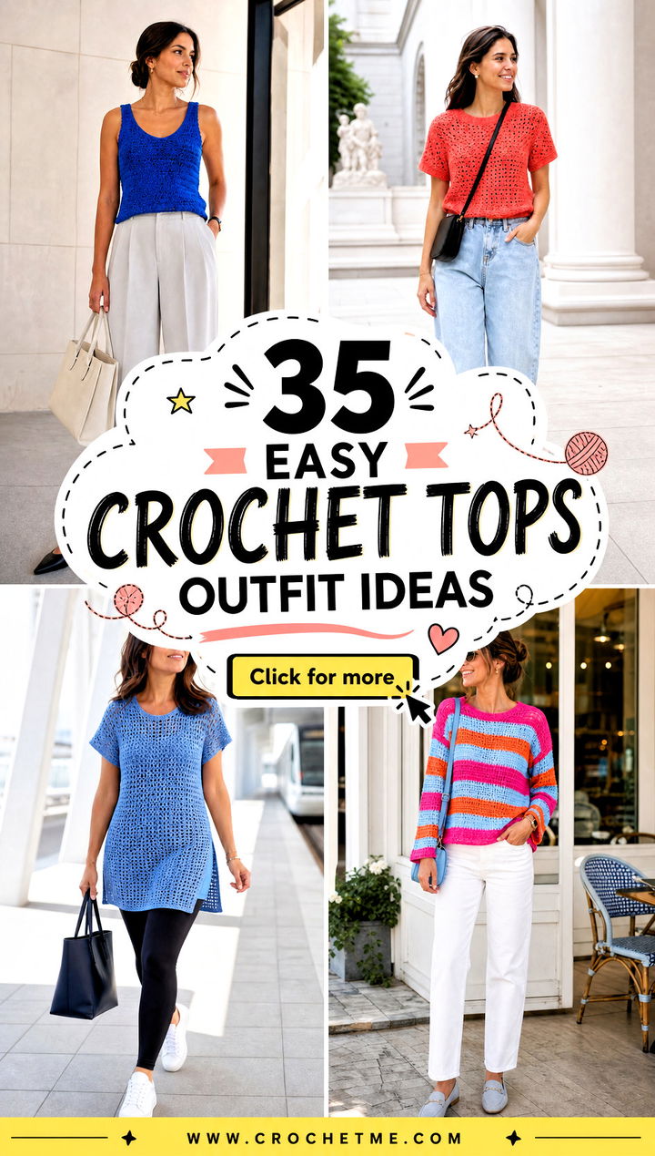 35 easy crochet tops outfit ideas - 35 easy crochet tops outfit ideas