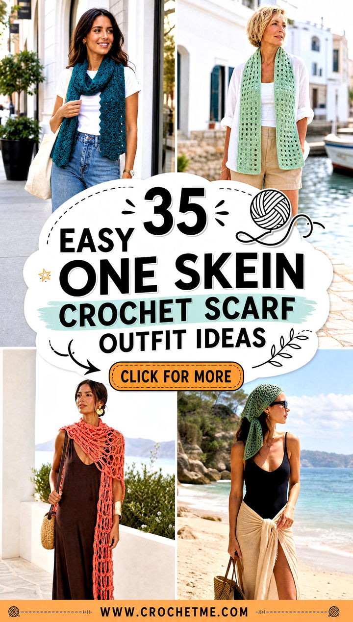 35 easy one skein crochet scarf outfit ideas - 35 easy one skein crochet scarf outfit ideas