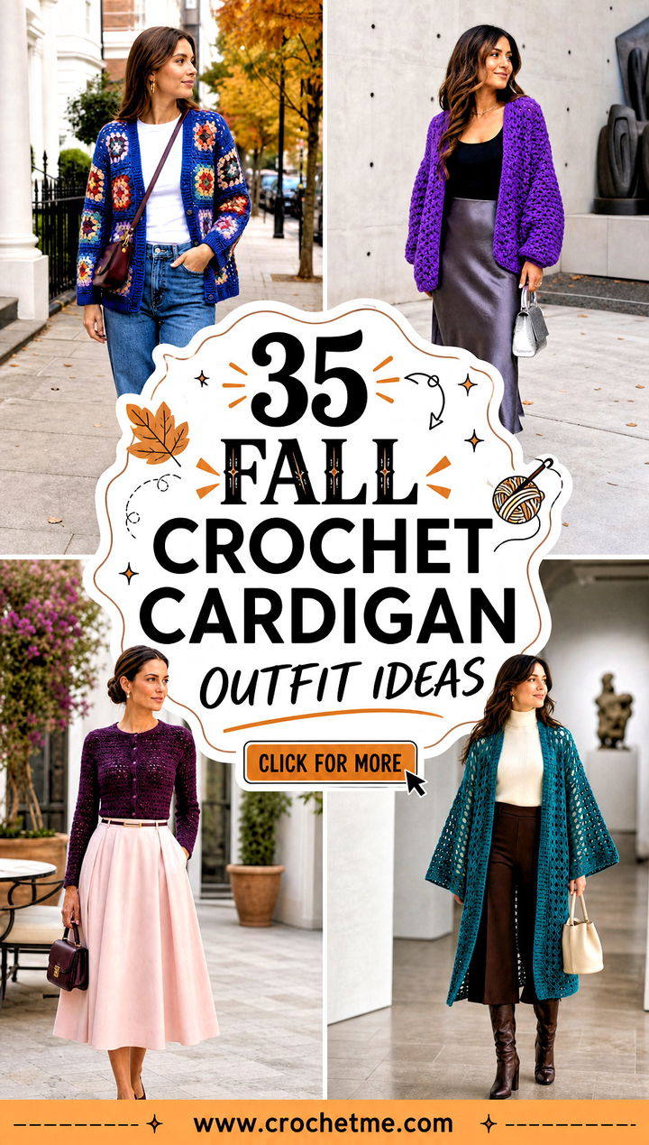 35 fall crochet cardigan outfit ideas - 35 fall crochet cardigan outfit ideas