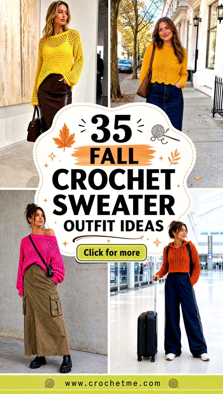 35 fall crochet sweater outfit ideas - 35 fall crochet sweater outfit ideas
