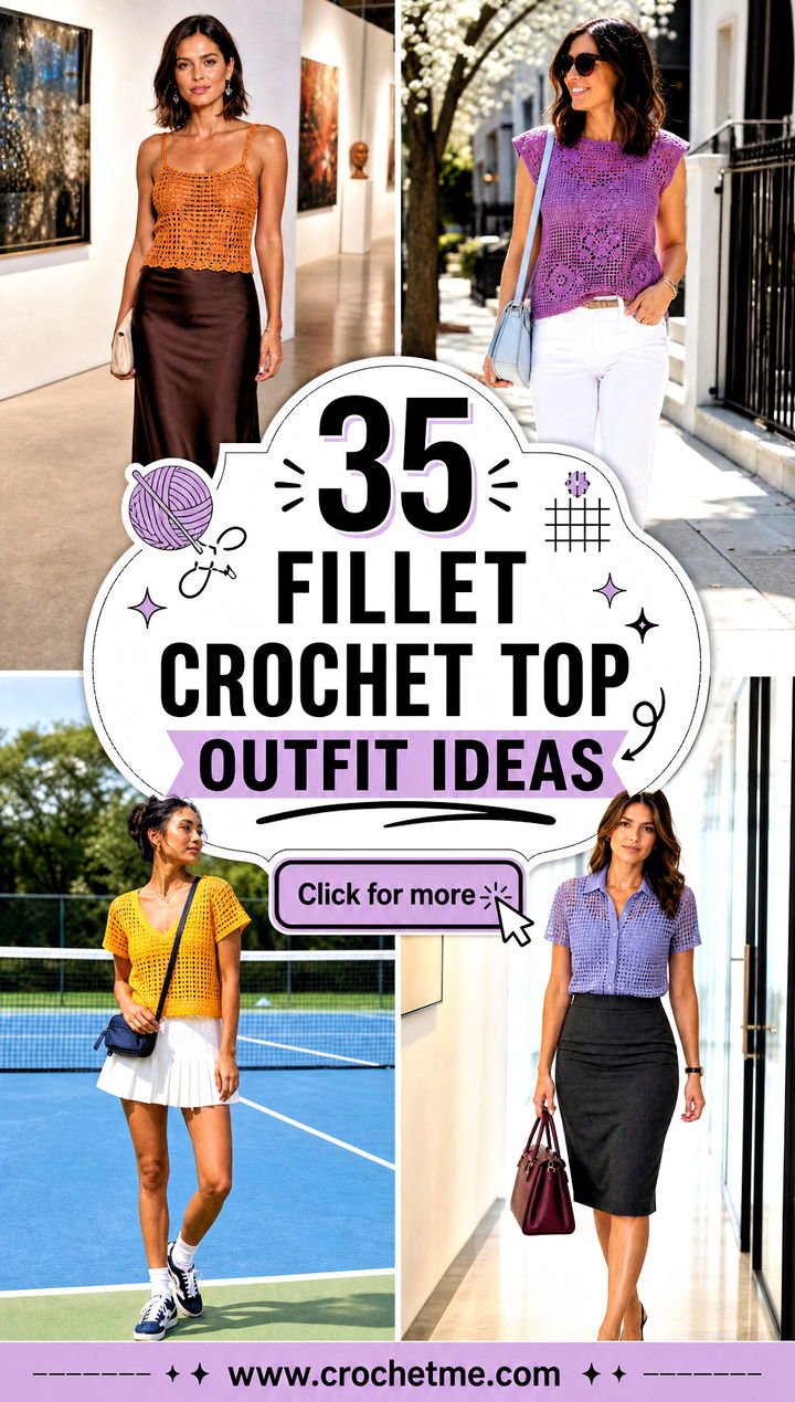 35 fillet crochet top outfit ideas - 35 fillet crochet top outfit ideas