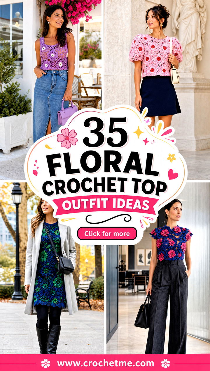 35 floral crochet top outfit ideas - 35 floral crochet top outfit ideas