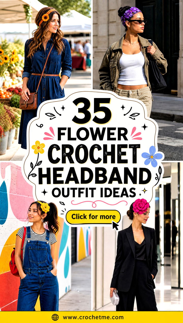 35 flower crochet headband outfit ideas - 35 flower crochet headband outfit ideas