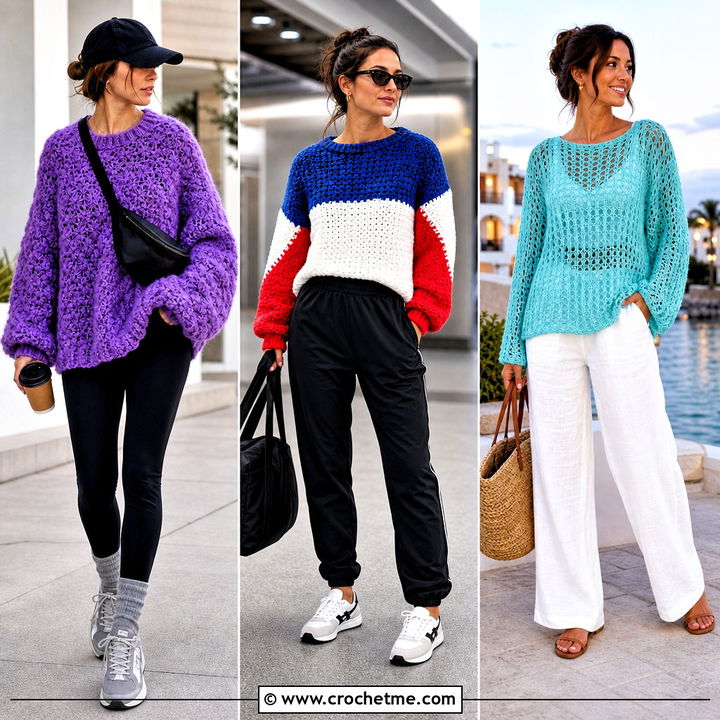 35 Fluffy Crochet Sweater Outfit Ideas for Cozy Winter Style