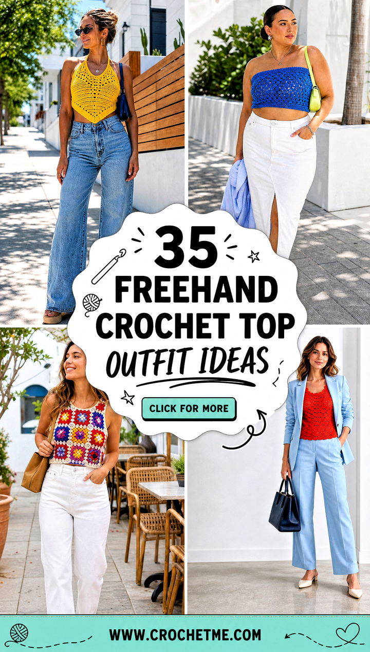 35 freehand crochet top outfit ideas - 35 freehand crochet top outfit ideas
