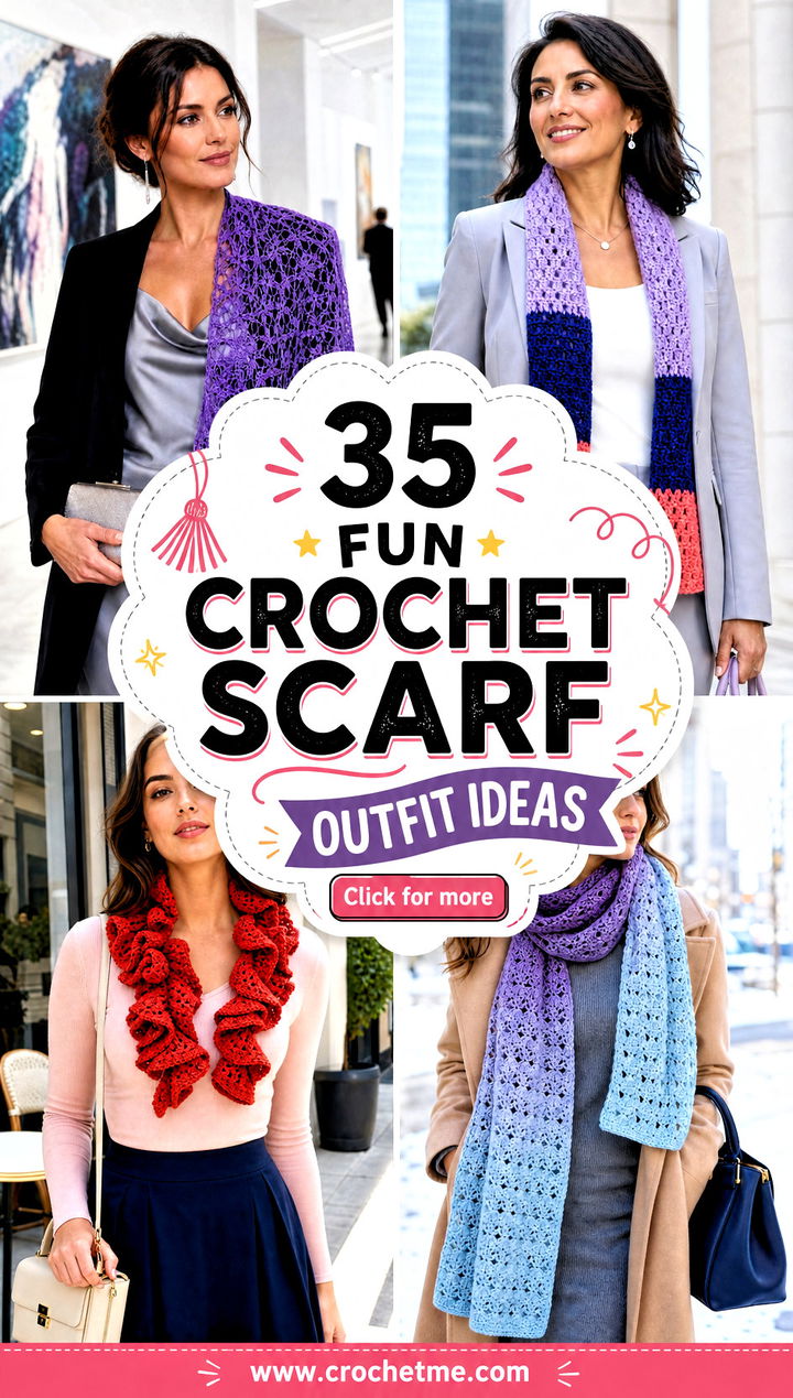 35 fun crochet scarf outfit ideas - 35 fun crochet scarf outfit ideas