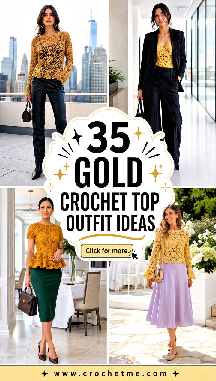 35 gold crochet top outfit ideas - 35 gold crochet top outfit ideas