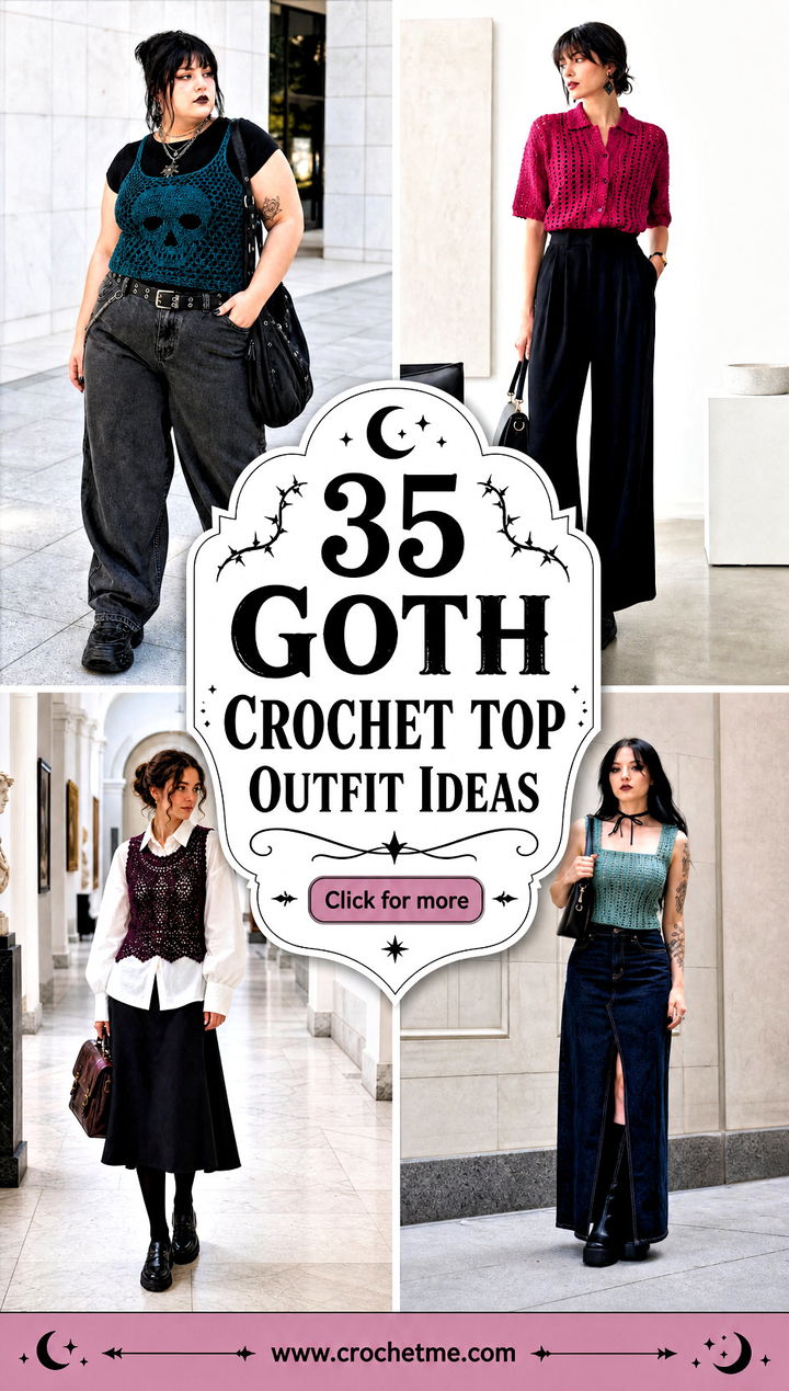 35 goth crochet top outfit ideas - 35 goth crochet top outfit ideas