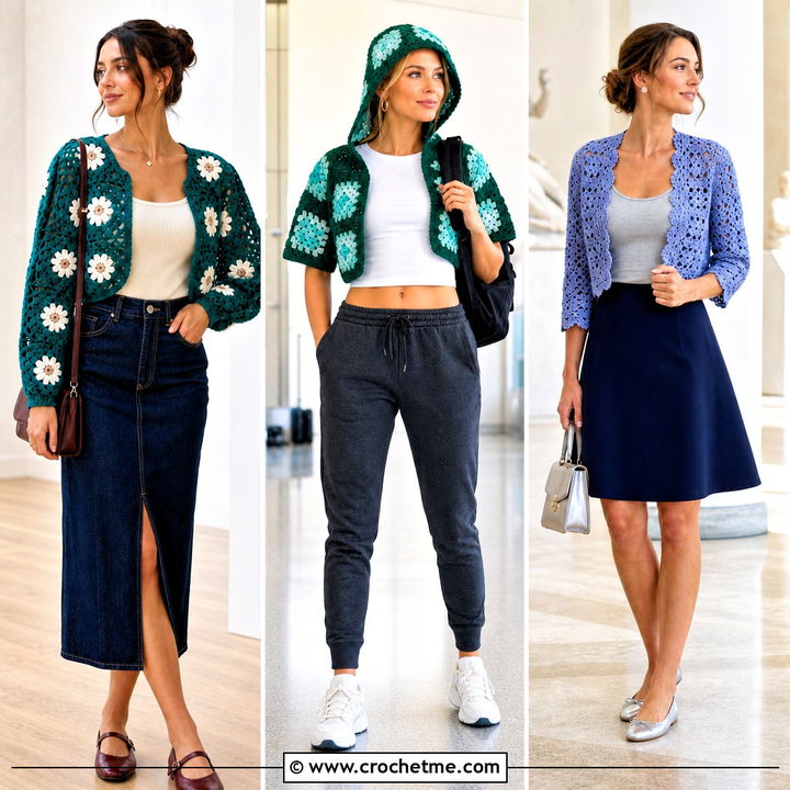 35 Granny Square Bolero Outfit Ideas for Trendy Layered Looks