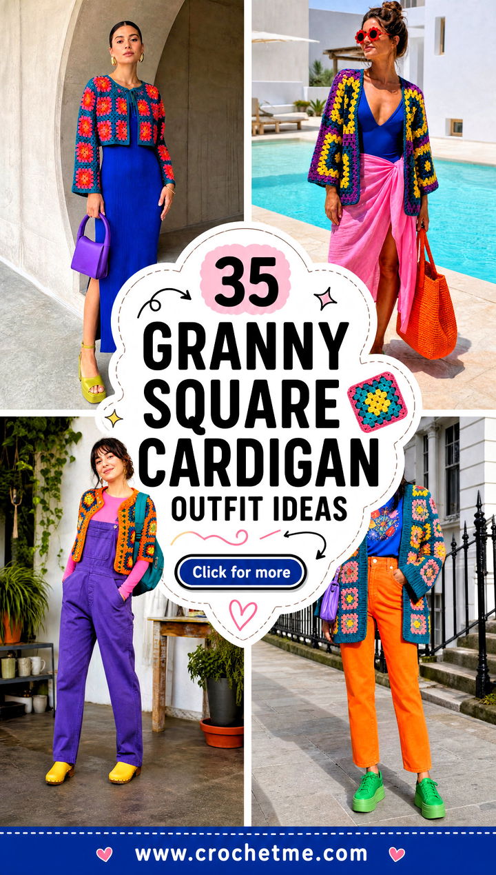 35 granny square cardigan outfit ideas - 35 granny square cardigan outfit ideas