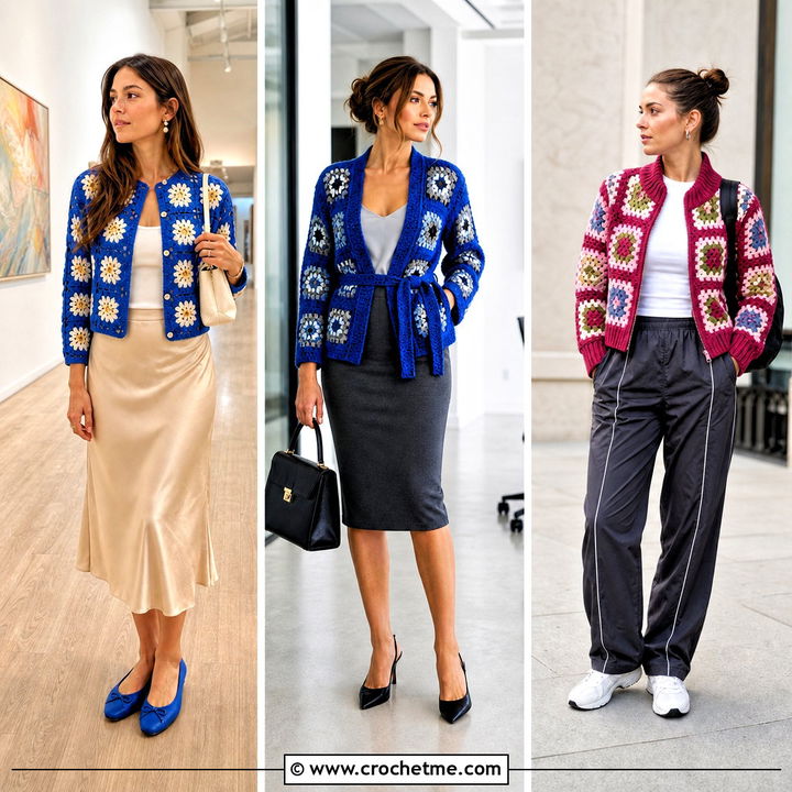 35 Granny Square Crochet Cardigan Jacket Outfit Ideas to Try
