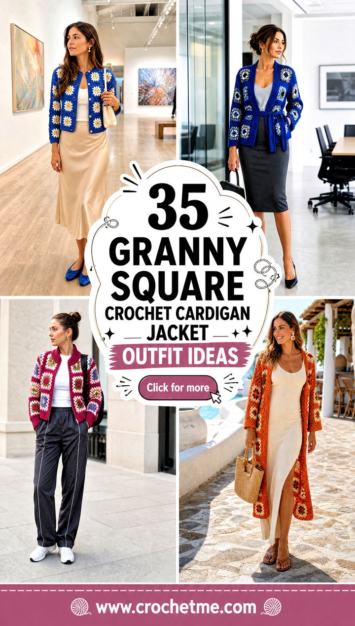 35 granny square crochet cardigan jacket outfit ideas - 35 granny square crochet cardigan jacket outfit ideas