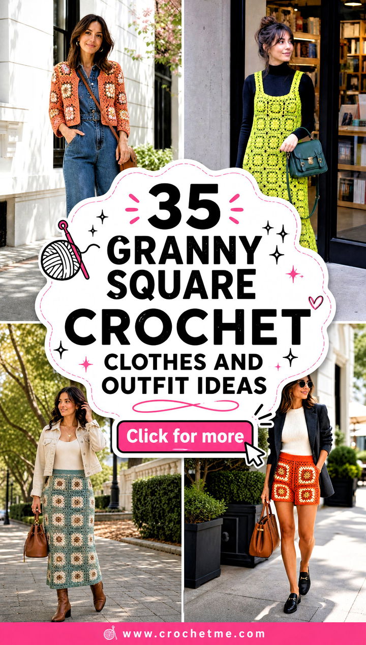 35 granny square crochet clothes and outfit ideas - 35 granny square crochet clothes and outfit ideas
