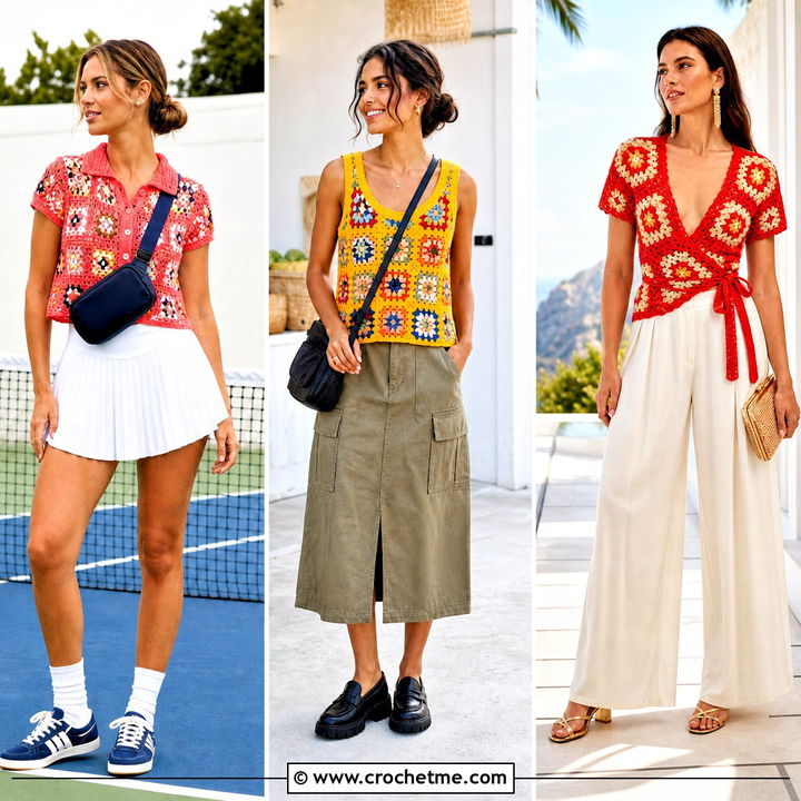 35 Granny Square Crochet Top Outfit Ideas for Summer Style