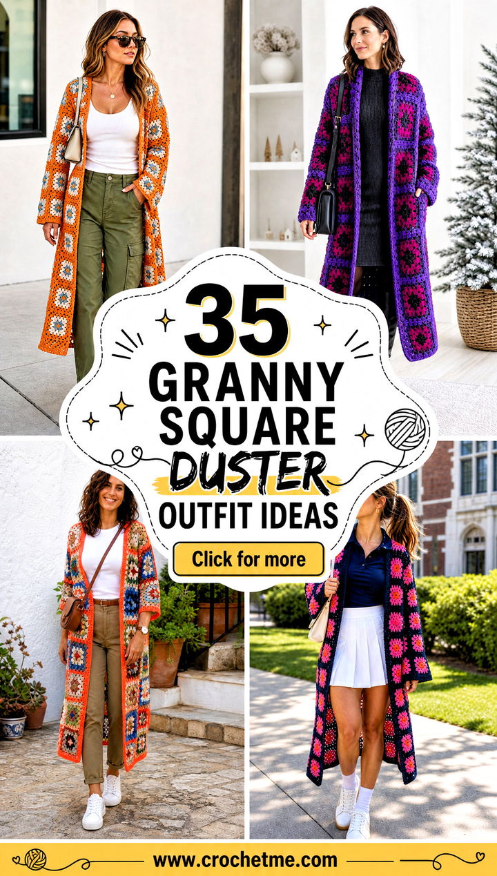 35 granny square duster outfit ideas - 35 granny square duster outfit ideas