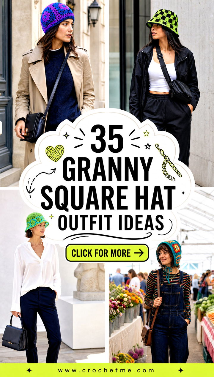 35 granny square hat outfit ideas - 35 granny square hat outfit ideas