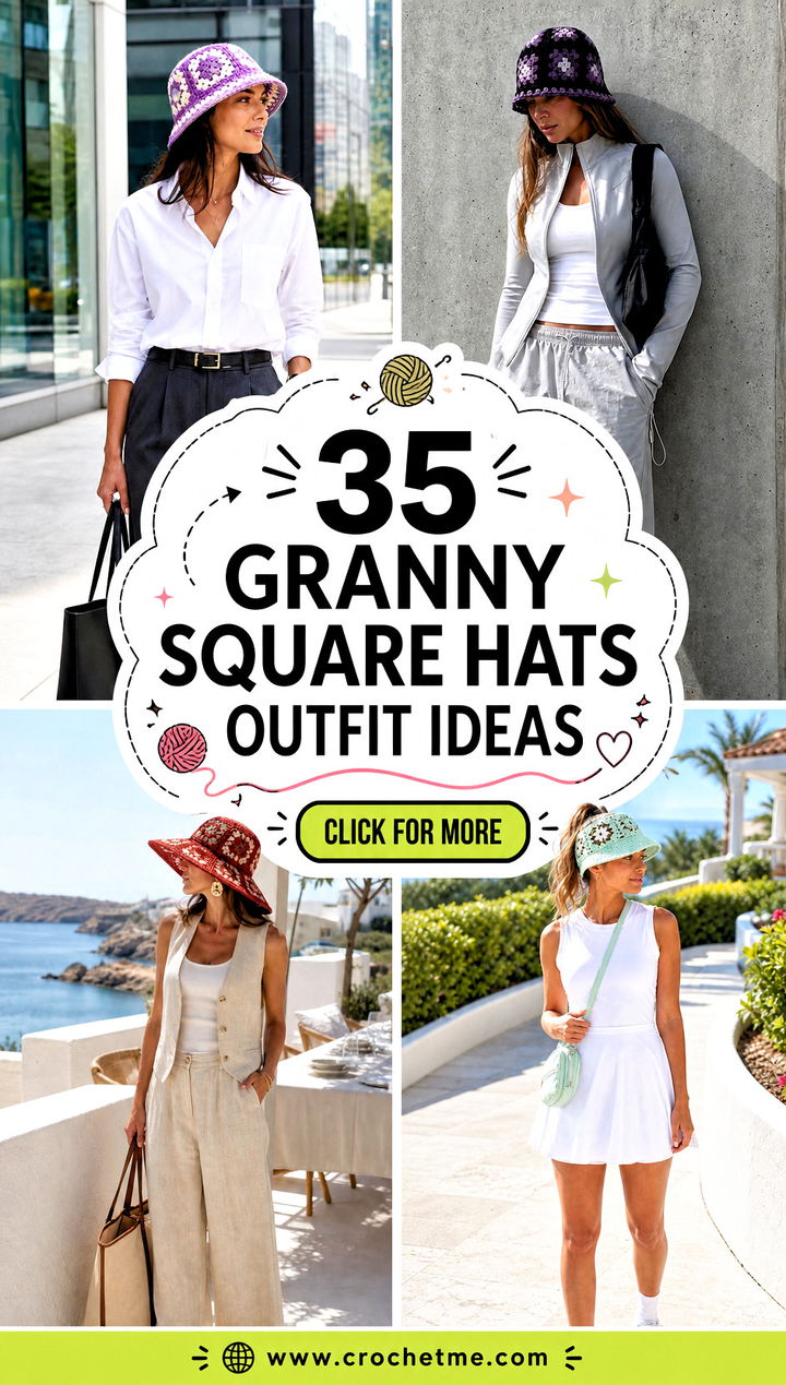 35 granny square hats outfit ideas - 35 granny square hats outfit ideas
