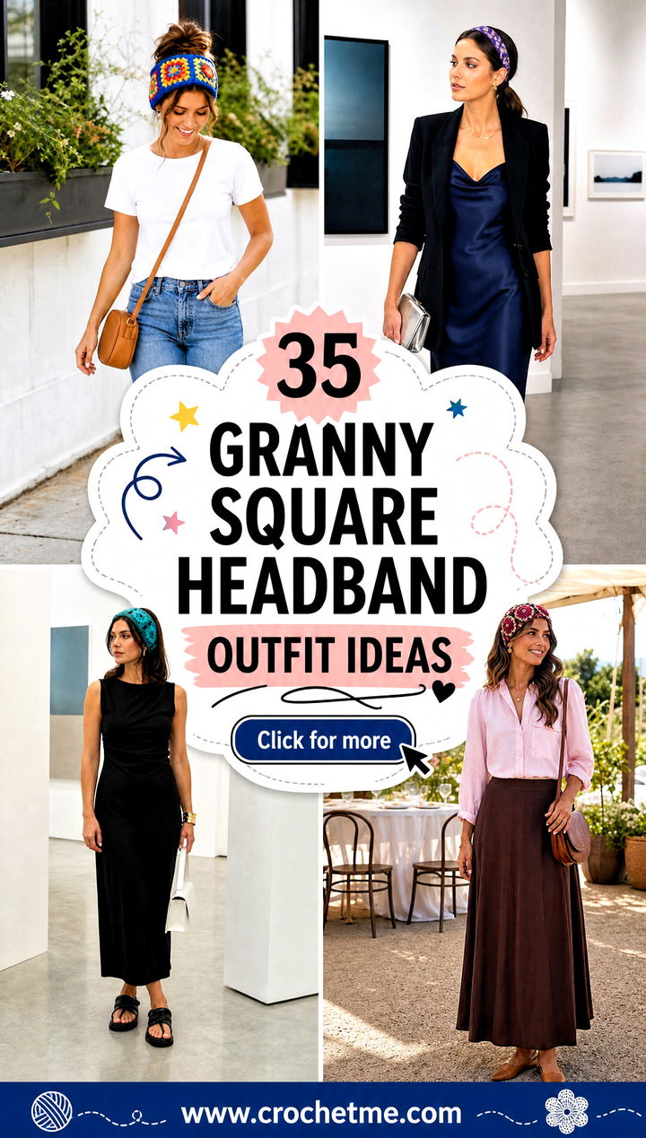 35 granny square headband outfit ideas - 35 granny square headband outfit ideas