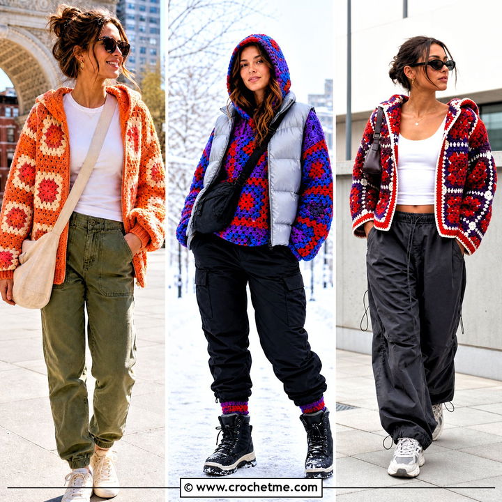 35 Granny Square Hoodie Outfit Ideas for Cozy Retro Style