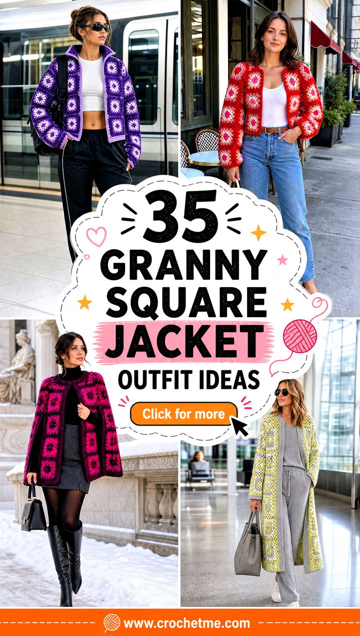 35 granny square jacket outfit ideas - 35 granny square jacket outfit ideas