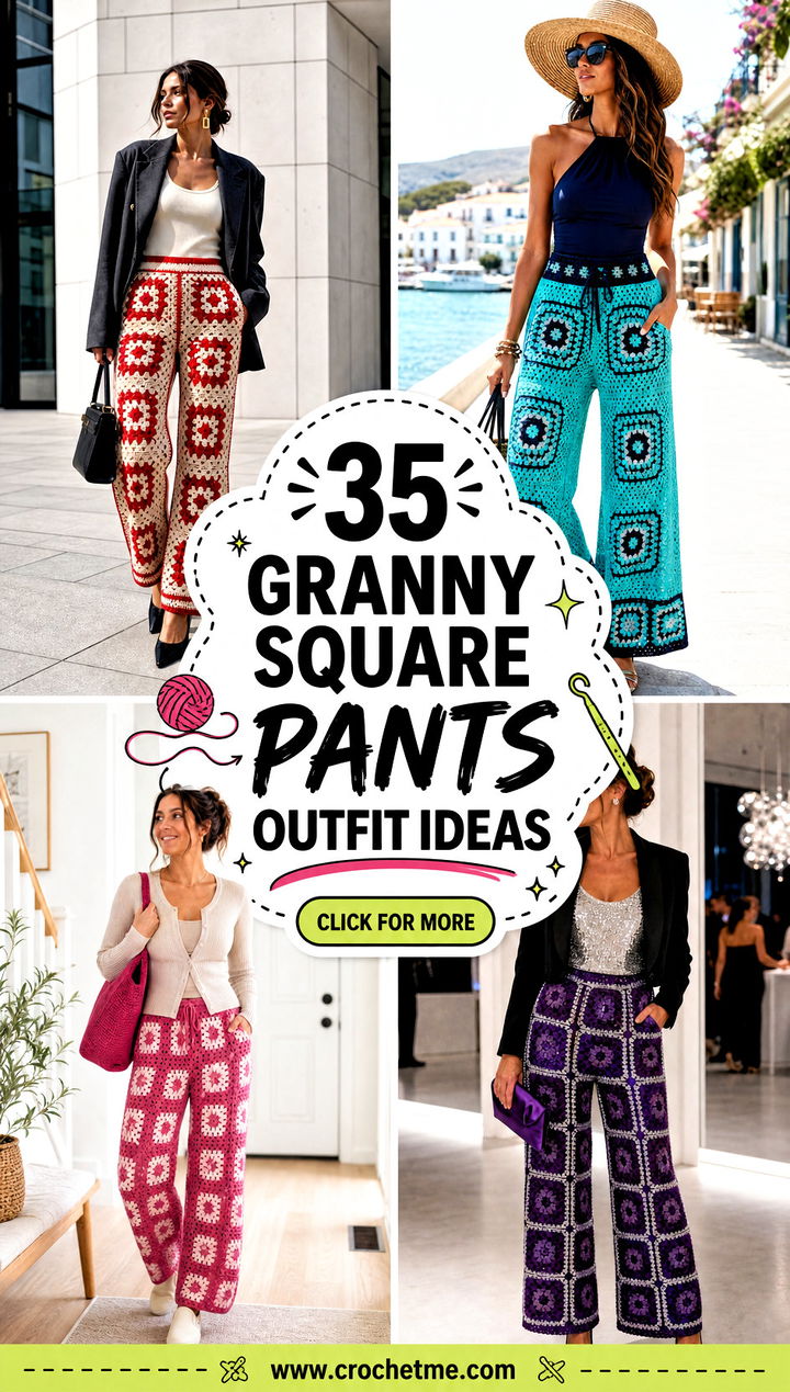 35 granny square pants outfit ideas - 35 granny square pants outfit ideas